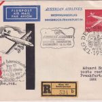 Österreich - Tag der Briefmarke 1959 AUA-Erstflug Lupo-Einschreiben Wien - FFM