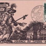 Frankreich - Tag der Briefmarke 1949 Sonderkarte/FDC ESST Colmar 26.3.49