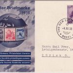 Schweiz - Tag der Briefmarke 1938 Sonderkarte SST Basel - Zürich 4.12.38