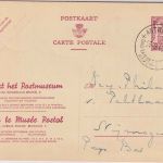 Belgien - 65 C. Wappen Ganzsache/Zudruck Postmuseum SST Tag der Briefmarke 1948