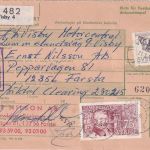 Schweden - 10x75 Ö. Owen u.a. Paketkarte Visby - Farsta 1974