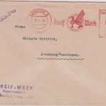 All.Bes. - Lübeck 1949 6 Pfg. AFS "Greif-Werke" Drucksachenbrief n. Kronburg