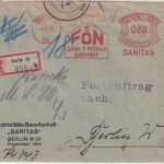 DR - Berlin N24 1932 58 Pfg. AFS Sanitas Fön" Ortseinschreiben/Postauftrag