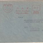 All.Bes. - Nürnberg 28.2.46 12 Pfg. AFS "SAF Selen-Trockengleichrichter" Brief
