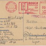 BRD - Frankfurt a/M-West 13 1951 4 Pfg. AFS "Bosch Kühlschränke" Drucksache