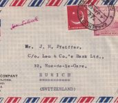 Pakistan - 12 A. Erdgasförderung u.a. Luftpostbrief Karachi - Zürich 1960