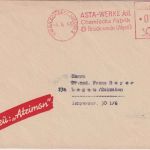 Bizone - Brackwede 1949 4 Pfg. AFS "ASTA-Werke AG Chem. Fabrik" Drucksache