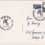 BRD - 10 Pfg. Verkehrsausstellung Sonder-AK + SST München 1953