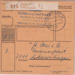 BRD - Stuttgart 1963 unfreie Paketkarte n Neckarweihingen Nachporto Selbstbucher