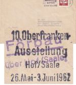 BRD - Förbau ü. Hof (Saale) Landpost-Ra2 Brief n. München 1962