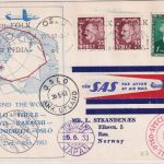 Norwegen - Oslo 1953 "Around the world" Special flight Oslo/Thule/Tokyo