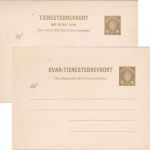 Norwegen - 15/15 Ö. Wappen Dienst-Ganzsache/Doppelkarte ungebraucht Ausg. 1934