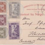 Norwegen - Privatpost Spitzbergen 5 Werte Karte Tromsö - Heidelberg 1913