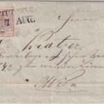Österreich - 6 Kr. 1. Ausgabe Brief L2 Wittingau 7 AUG - Wien 1855 - ohne Inhalt