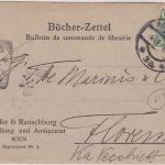 Österreich - 5 H. Franz-Joseph Bücherzettel n. ITALIEN Wien - Florenz 1908