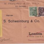 Österreich - Wien 31.7.13 Zensurbrief n. ENGLAND "Wegen Kriegslage zurück"