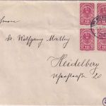 Österreich - 10 H. Adler 4er-Block Brief Wien - Heidelberg 16.1.20 Zensur
