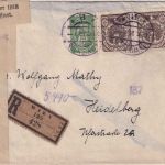 Österreich - 2x1 K. Adler ua. Einschreibebrief Wien - Heidelberg 12.10.20 Zensur