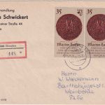 DDR - 2x35 Pfg. 500. Geb. Luther Einschreibebrief Dresden - Weinböhla 1989