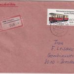 DDR - 60 Pfg. Schmalspurbahn Orts-Einschreibebrief Dresden 1989