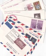 Österreich - AUA Erstflug Graz/Linz/Frankfurt 6 versch. Erstflugbelege 1971