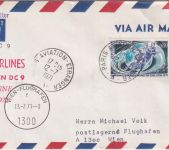 Frankreich - 0,80 Fr. Eiskunstlauf-WM AUA Erstflug Paris/Wien 1971