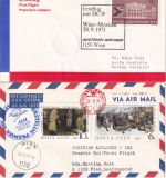 Österreich/UdSSR - AUA Erstflug Wien/Moskau + Moskau/Wien 2 Belege 1971
