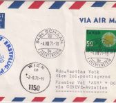 Liechtenstein - AUA Erstflug Genf/Wien Luftpostbrief Zuleitungspost 1971