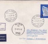 UNO Genf - AUA Erstflug Genf/Wien Luftpostbrief Zuleitungspost 1971