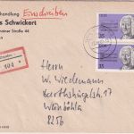 DDR - 2x35 Pfg. Telemann Einschreibebrief Dresden - Weinböhla 1989