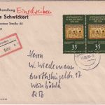 DDR - 2x35 Pfg. Maya-Handschrift Einschreibebrief Dresden - Weinböhla 1989