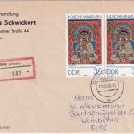 DDR - 2x35 Pfg. Indische Miniaturen Einschreibebrief Dresden - Weinböhla 1989