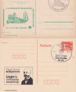 DDR - Esperanto 11 amtl. Ganzsachen m. versch. priv. Zudrucken + SST ex 1983/88