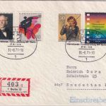 Berlin - Int. Rundfunkausstellung 1971 Sonder-R-Zettel Einschreibebrief + SST