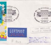 BRD - Bleckede 1995 100 J. Eisenbahn SST Luftpostbrief n. REUNION