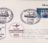 BRD - Idar-Oberstein 1985 125 J. Nahebahn SST Luftpostbrief n. ALBANIEN