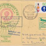 BRD - Frechen 1979 Ballonpostkarte Zuleitungspost LH-Erstflug FFM/Venedig