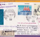 San Marino - Ballonpost 1977 Zuleitungspost/LH Erstflug Barcelona - FFM