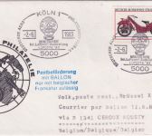 BRD - Köln 1983 SST Luposta Zuleitung/Ballonpost Ceroux-Mousty/Brüssel