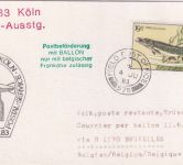 England - FPO 575/Köln 1983 SST Luposta Zuleitung/Ballonpost Brüssel