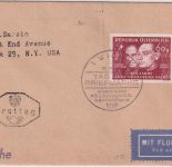 Österreich - 60g Stille Nacht, heilige Nacht Luftpost-Drucksache/FDC n. USA 1948