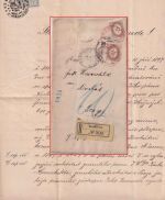 Österreich - 2x5 Kr. Portomarke Dienst-Einschreibebrief Horowitz - Prag 1897
