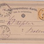 Österreich - 2 Kr. Ganzsache K1 Arco 27/4 - Bozen (Bahnpostamt) 1875