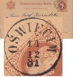 Österreich/Polen - Oswiecim 11/12 81 Fingerhut-K1 2 Kr. Ganzsache n. Kattowitz