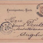 Österreich - 2 Kr. Ganzsache priv. Zudruck Budweis - Augsburg 1895