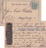 Österreich - 5 H. Ganzsache priv. Zudruck Budweis - Augsburg 1904