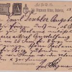 Österreich - 2 Kr. Ganzsache priv. Zudruck Budweis - Augsburg 1895