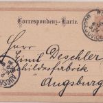 Österreich - 2 Kr. Ganzsache priv. Zudruck Budweis - Augsburg 1895