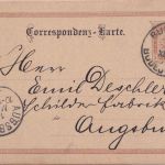 Österreich - 2 Kr. Ganzsache priv. Zudruck Budweis - Augsburg 1895
