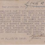 Österreich - 10 H. Ganzsache+ Zusatz Einschreibekarte Taus - Fürth 1918